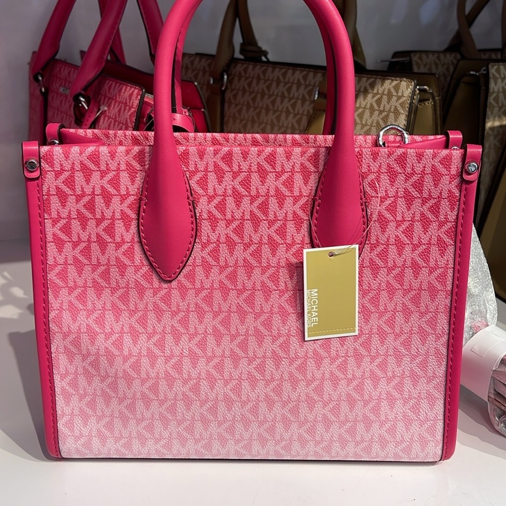 Michael Kors Mirella Small Ombré Signature Logo Crossbody Satchel Tote Shoulder - Picture 14 of 15